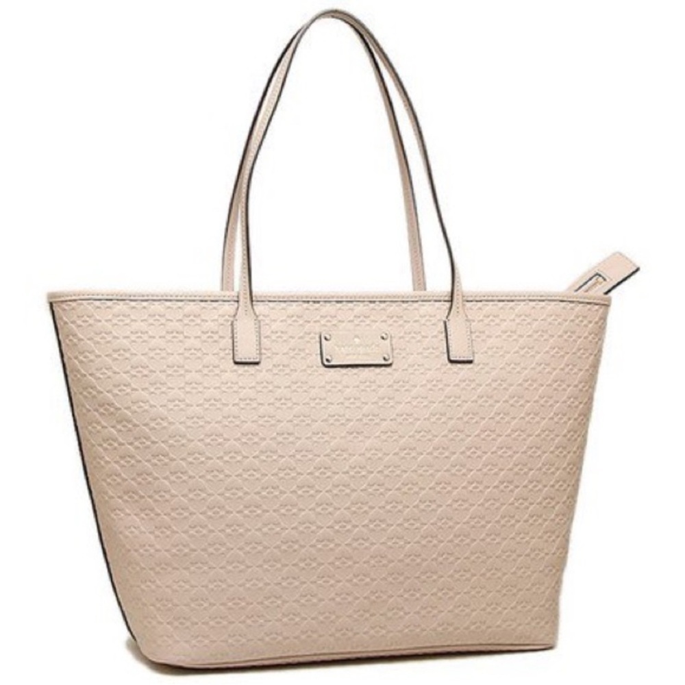 Kate Spade Cream Embossed Tote